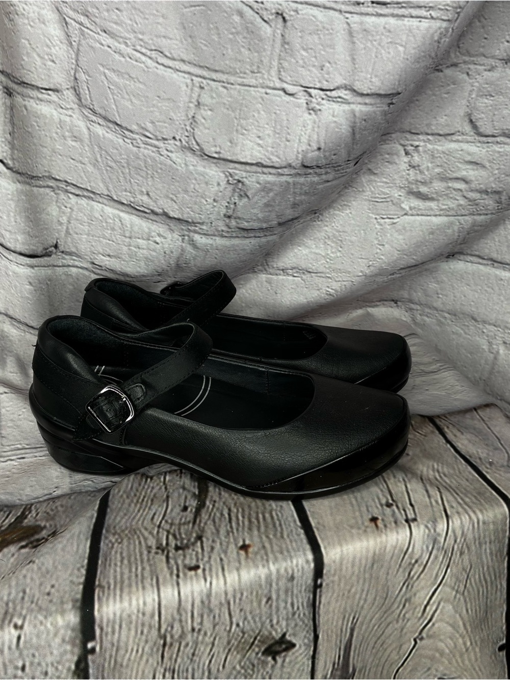 Minimalist Corpcore Dark Academia Geek Chic Black Leather Chunky Mary Janes 36